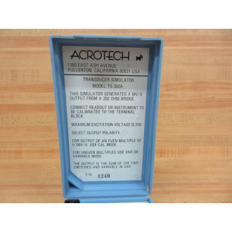 Acrotech TS-350A Transducer Simulator TS350A - Used