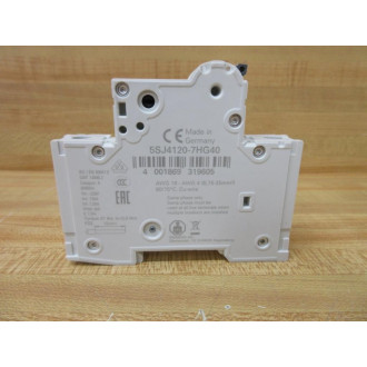 Siemens 5SJ4120-7HG40 Circuit Breaker 20A