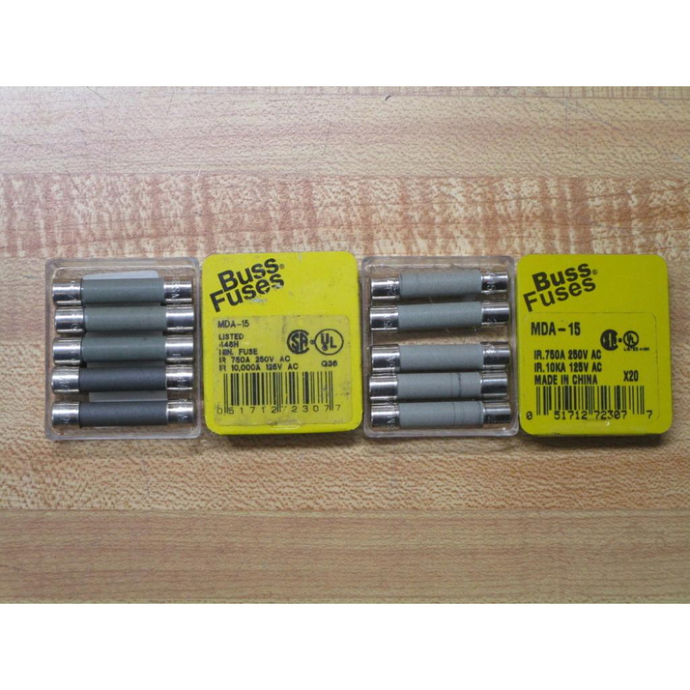 Buss MDA-15 Cooper Bussmann Fuse Cross Ref 1CL96 Gray (Pack of 10)