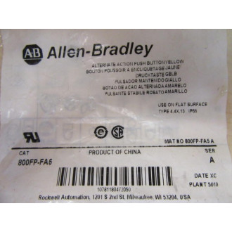Allen Bradley 800FP-FA5 Push Button Switch