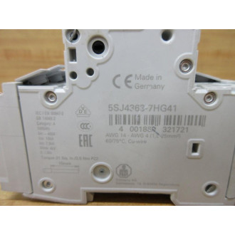 Siemens 5SJ4363-7HG41 Circuit Breaker 5SJ43637HG41 Cracked Housing - New No Box