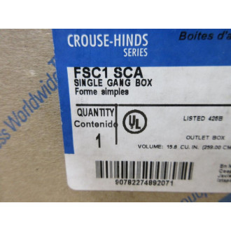 Eaton FSC1 SCA Condulet Outlet Box FSC1SCA
