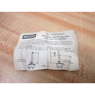 Mallory PP16A Push Pull Potentiometer