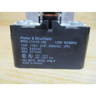 Potter & Brumfield PRD-11AY0-120V Power Relay PRD-11AYO-120V - Used