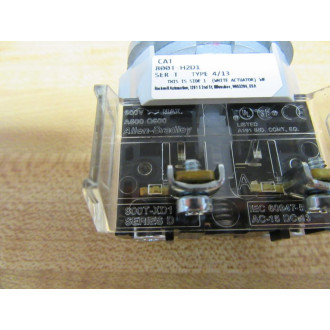 Allen Bradley 800T-H2D1 Selector Switch  800TH2D1 W800T-XD1
