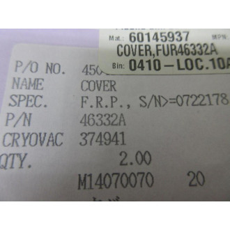 46332A Junction Cover FUR-46332A - New No Box