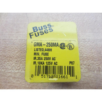 Buss GMA-250MA Bussmann Fuse Cross Ref 6F091 (Pack of 10)