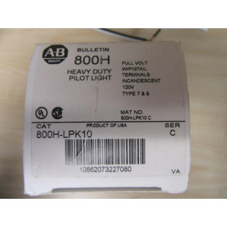 Allen Bradley 800H-LPK10R Pilot LIght Assembly Lamp Base Only