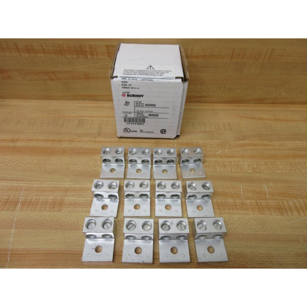 Burndy K2A25U Terminal Lug Connector (Pack of 12)