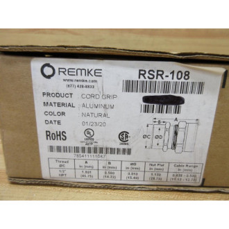 Remke RSR-108 Cord Grip RSR108 (Pack of 30)