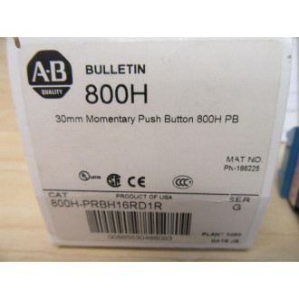 Allen Bradley 800H-PRBH16RD1R Push Button Switch