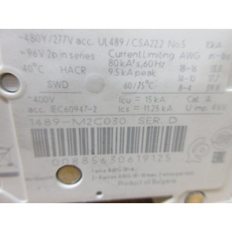 Allen Bradley 1489-M2C030 Miniature Circuit Breaker 1489M2C030 - New No Box