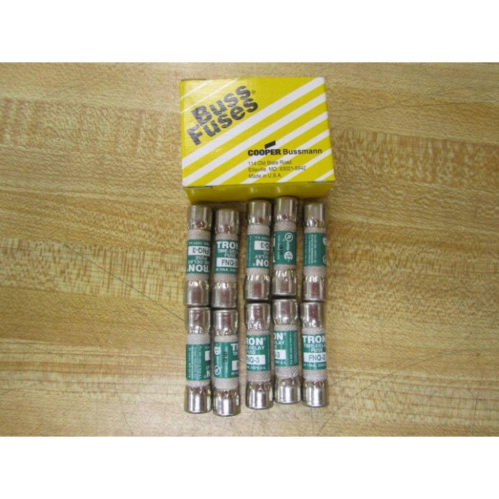 Buss FNQ-3 Bussmann Fuse Cross Ref 4XC52 (Pack of 10)