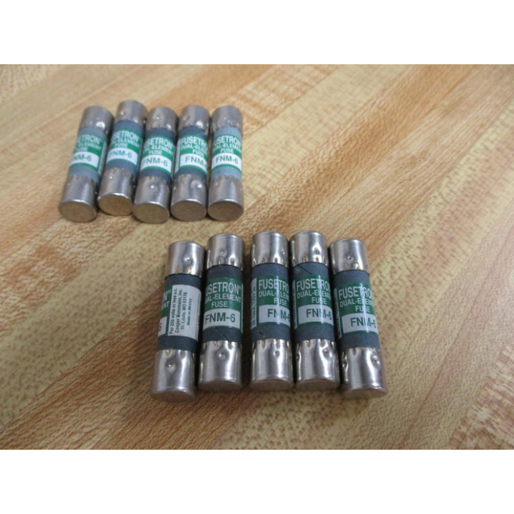 Buss FNM-6 Bussmann Fuse Cross Ref 6F186 (Pack of 10) - New No Box