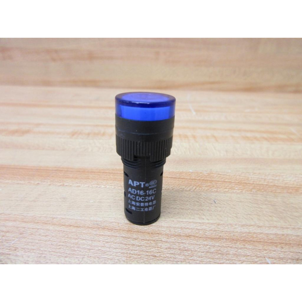 APT AD16-16C Panel Mount Indicator Light AD1616C Blue - New No Box