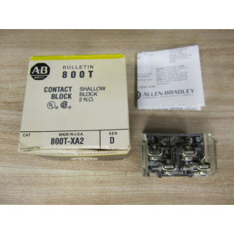 Allen Bradley 800T-XA2 Contact Block 800TXA2 Series D -WO Screws