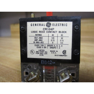 General Electric CR104P-XC01R Contact Block GE CR104PXC01R Logic Reed - New No Box