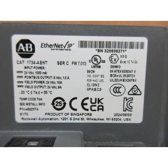 Allen Bradley 1734-AENT IO Adapter 140970 Series C W1734-RTB Ser A - New No Box