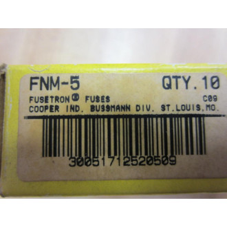 Buss FNM-5 Bussmann Fuse Cross Ref 4XC12 (Pack of 10)