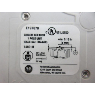 Allen Bradley 1489-M1D030 3A Circuit Breaker 0059079 - New No Box