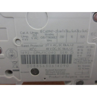 Allen Bradley 1492-SPM1C040 4A Circuit Breaker 1492SPM1C040 - New No Box
