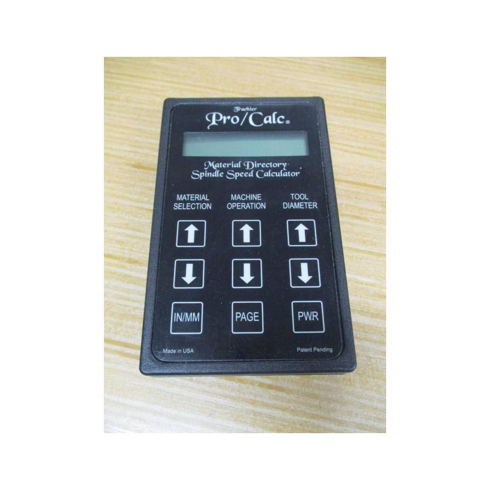 Frachler MS37 ProCalc Spindle Speed Calculator - New No Box