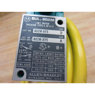 Allen Bradley 802M-AY5 Limit Switch 802MAY5 Series D - New No Box