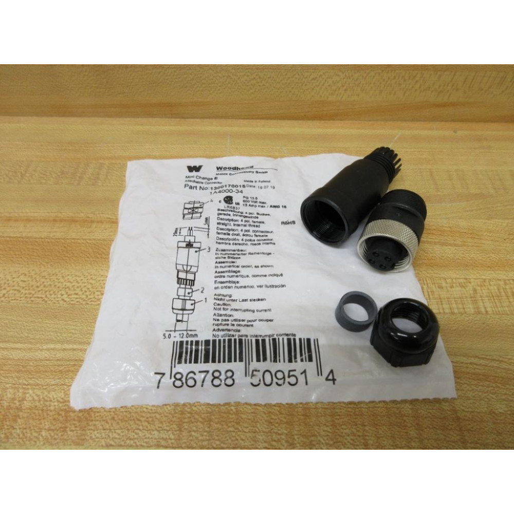 WoodheadMolex 1300170015 Mini Change Connector 1A4000-34