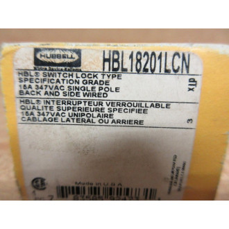 Hubbell HBL18201LCN Light Switch