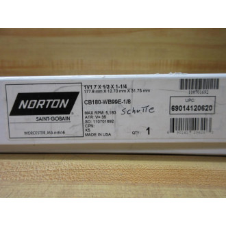Norton CB180-WB99E-18 Grinding Wheel 1V1