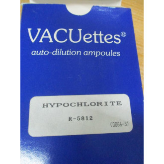 Chemetrics R-5812 Vacuettes Hypochlorite Auto-Dilution Ampoules (Pack of 30)