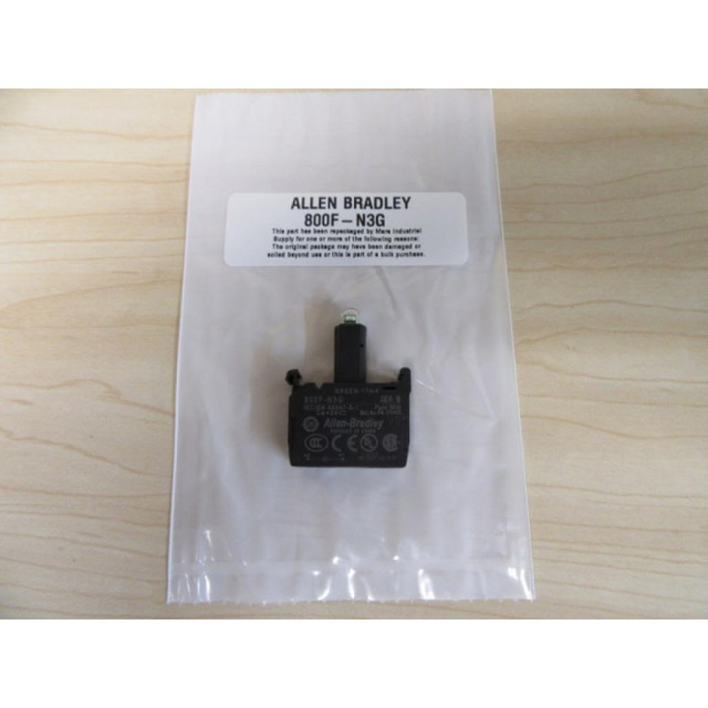 Allen Bradley 800F-N3G Green Light Module 800FN3G Series B 17mA