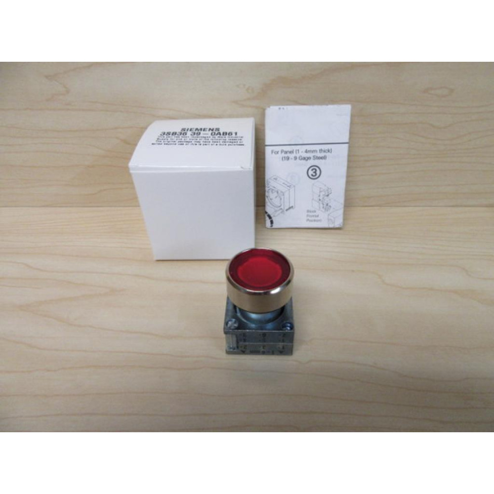 Siemens 3SB3 639-0AB61 Red 3SB36390AB61 wBase & Clip
