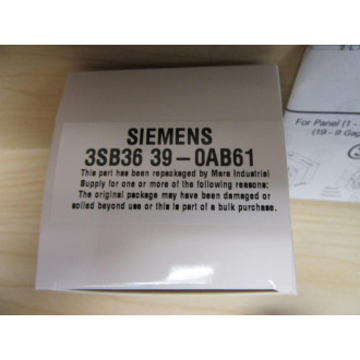 Siemens 3SB3 639-0AB61 Red 3SB36390AB61 wBase & Clip