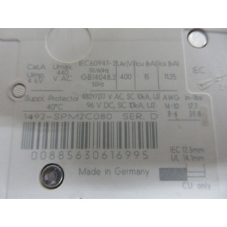 Allen Bradley 1492-SPM2C080 Circuit Breaker 1492SPM2C080 - New No Box
