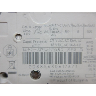 Allen Bradley 1492-SPM1C080 Current Limiter 1492SPM1C080 - New No Box