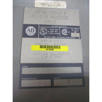 Allen Bradley 1785-LT PLC-515 CPU Module Ser. B, FW Rev. R, Chipped - Used