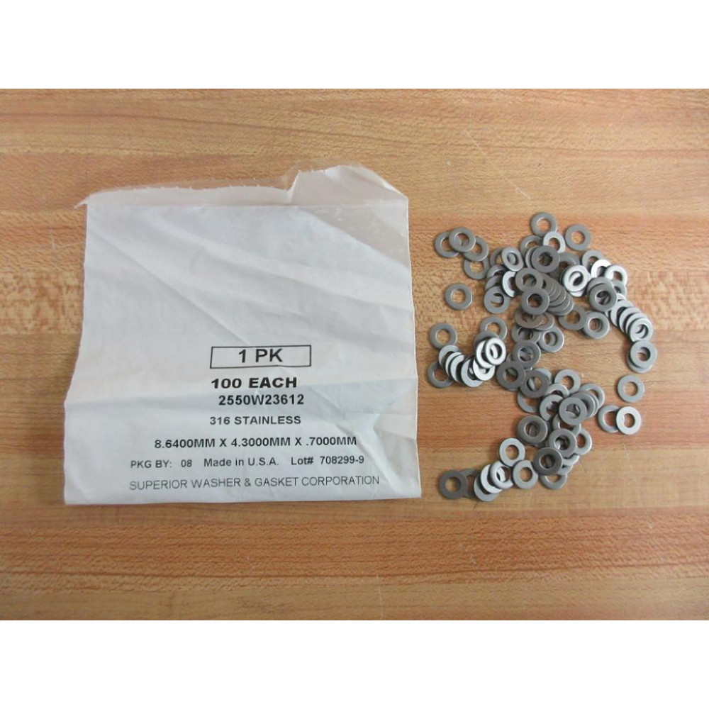 Superior Washer & Gasket 2550W23612 Washer (Pack of 100)