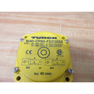 Turck BI40-CP80-FDZ30X2 Proximity Switch BI40-CP80-FDZ30X2S581 - Used