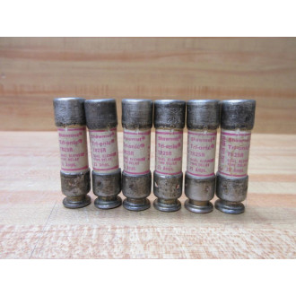 Gould Shawmut Ferraz TR25R Fuse Cross Ref 4YZD9 (Pack of 6) - Used