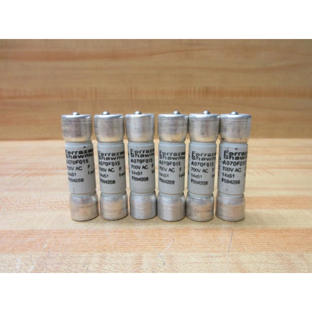 Gould Shawmut Ferraz A070F015 Mersen Fuse (Pack of 6) - Refurbished