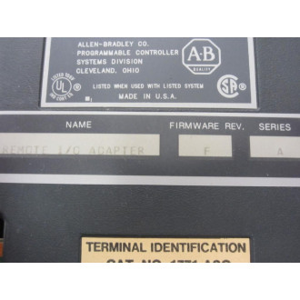 Allen Bradley 1771-ASC IO Module 1771ASC FW Rev.F  Ser.A - Used