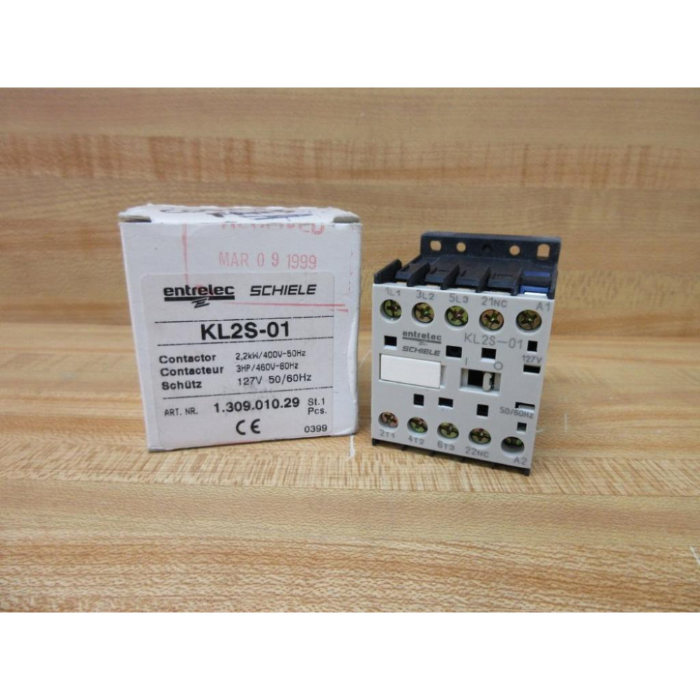 Entrelec Schiele KL2S-01 Contact Control Relay 1-309-010-29
