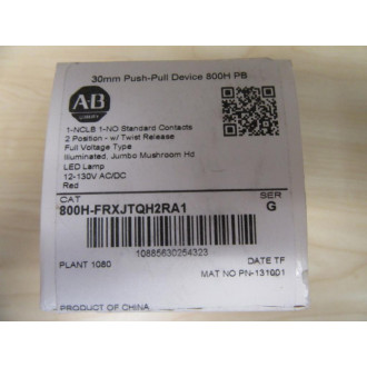 Allen Bradley 800H-FRXJTQH2RA1 Push Pull Switch