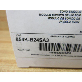 Allen Bradley 854K-B24SA3 Stack Light Sounder 854KB24SA3