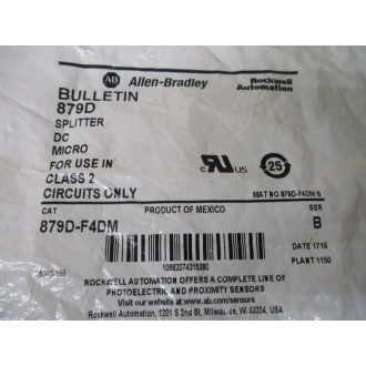 Allen Bradley 879D-F4DM Splitter 879DF4DM Ser. B