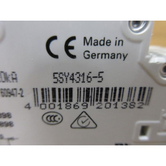 Siemens 5SY4316-5 Circuit Breaker 5SY43165 - New No Box