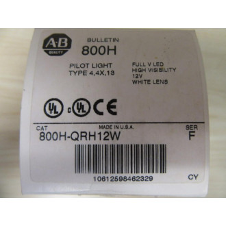 Allen Bradley 800H-QRTH12W Pilot Light