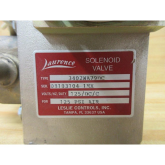 Laurence 3402WA79DC Solenoid Valve - New No Box