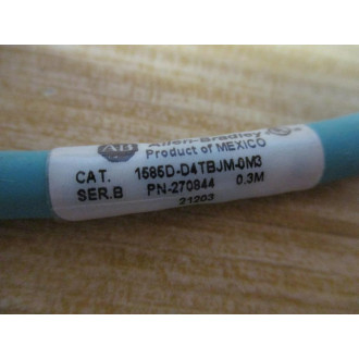 Allen Bradley 1585D-D4TBJM-0M3 QD Style Ethernet Cable 270844 - New No Box